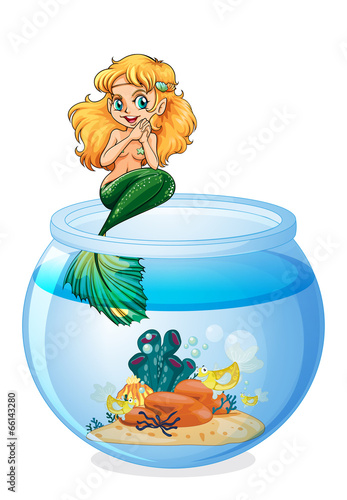 A jar with a mermaid