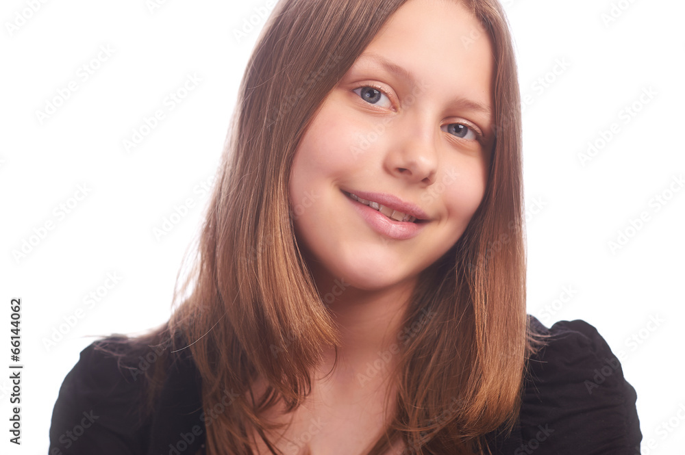 teen girl making funny faces on white background teen girl making funny faces on white background