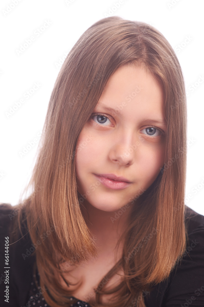 teen girl making funny faces on white background teen girl making funny faces on white background