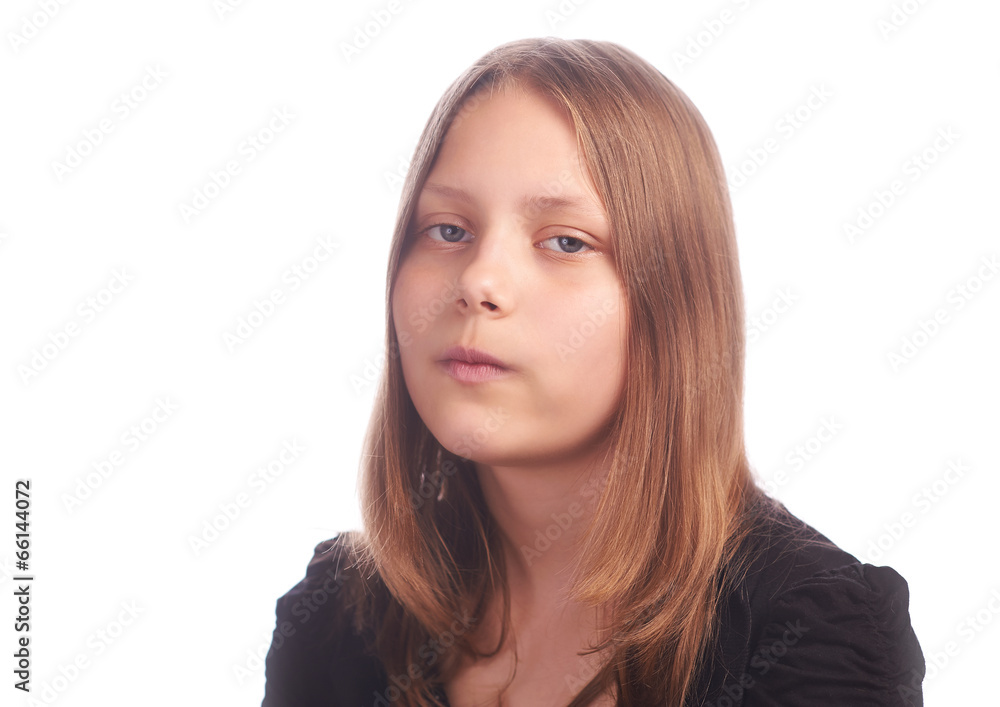 teen girl making funny faces on white background teen girl making funny faces on white background