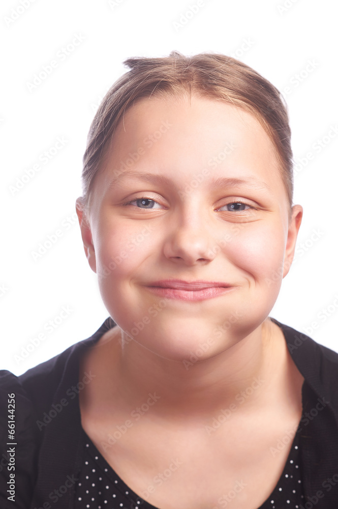 teen girl making funny faces on white background teen girl making funny faces on white background