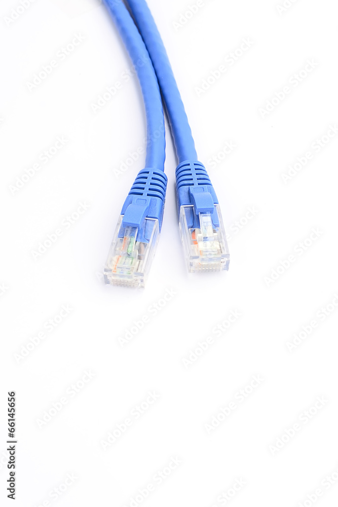 Network Ethernet Cable Over White Background Network Ethernet Cable Over White Background