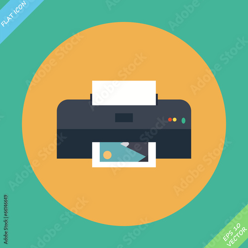 Vector Printer Icon - vector illustration. Flat design element