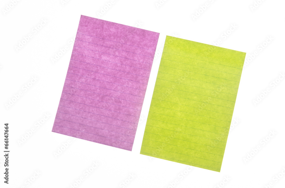 Paper note isolated on white background Paper note isolated on white background