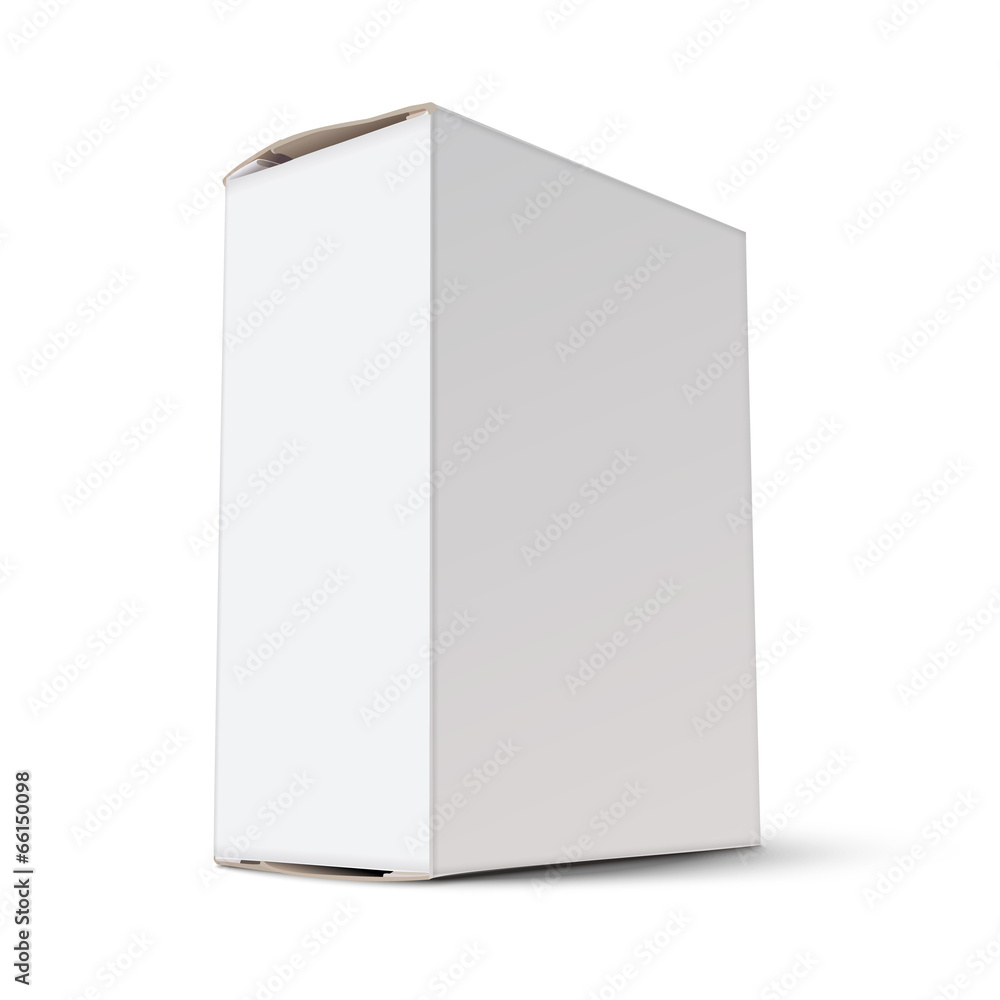 White vertical cardboard box White vertical cardboard box