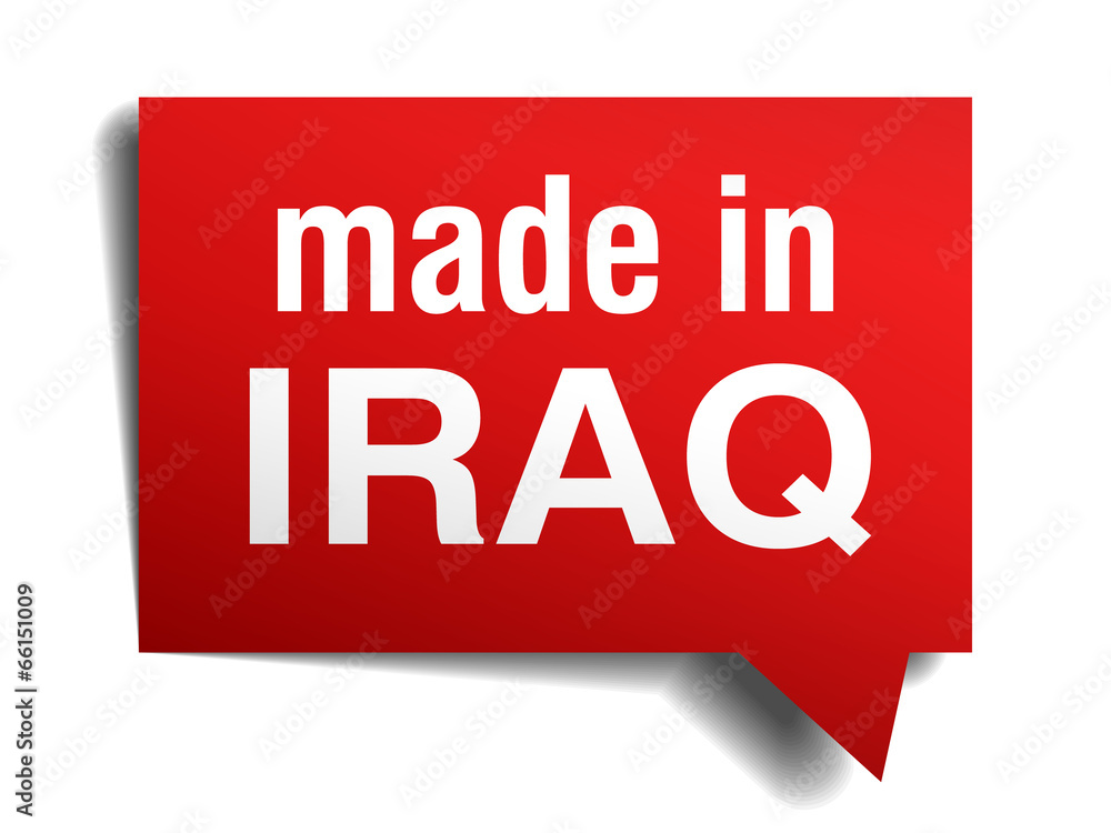 made in Iraq red 3d realistic speech bubble made in Iraq red 3d realistic speech bubble