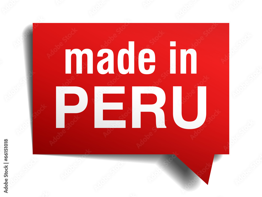 made in Peru red 3d realistic speech bubble made in Peru red 3d realistic speech bubble