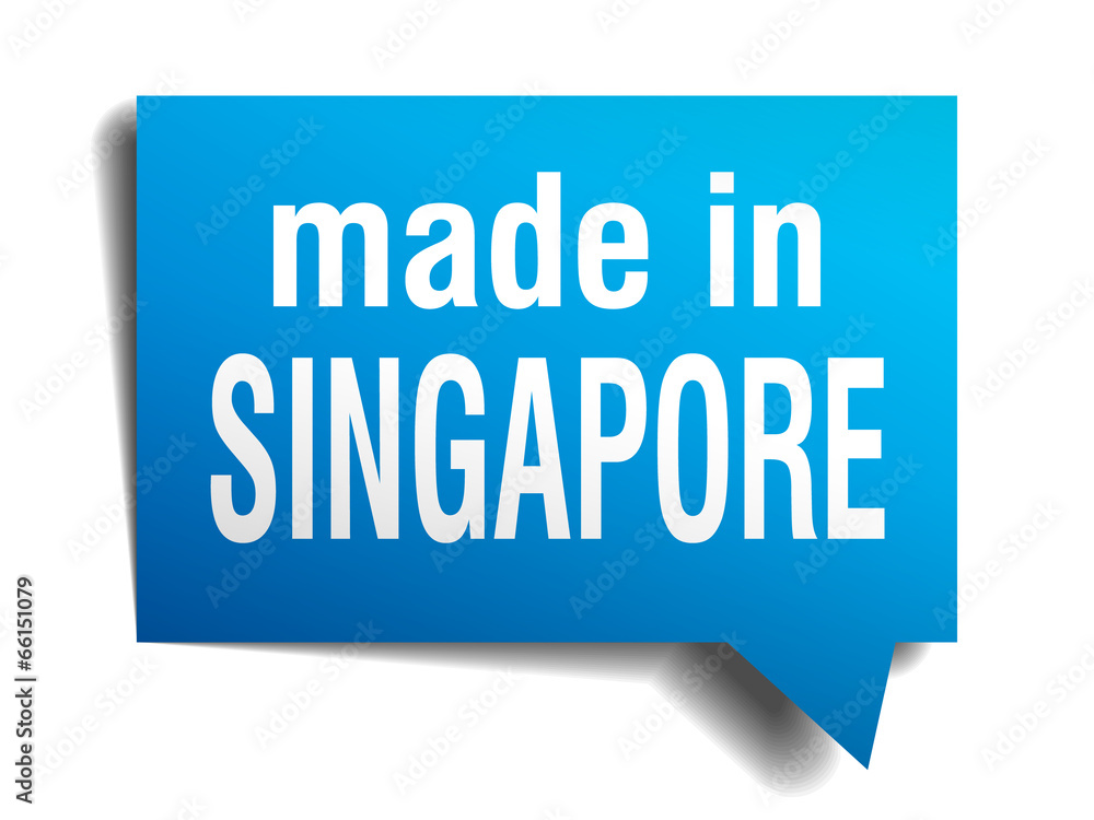 made in Singapore blue 3d realistic speech bubble made in Singapore blue 3d realistic speech bubble