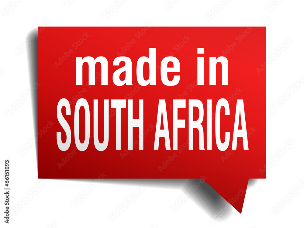 made in south africa red 3d realistic speech bubble made in south africa red 3d realistic speech bubble