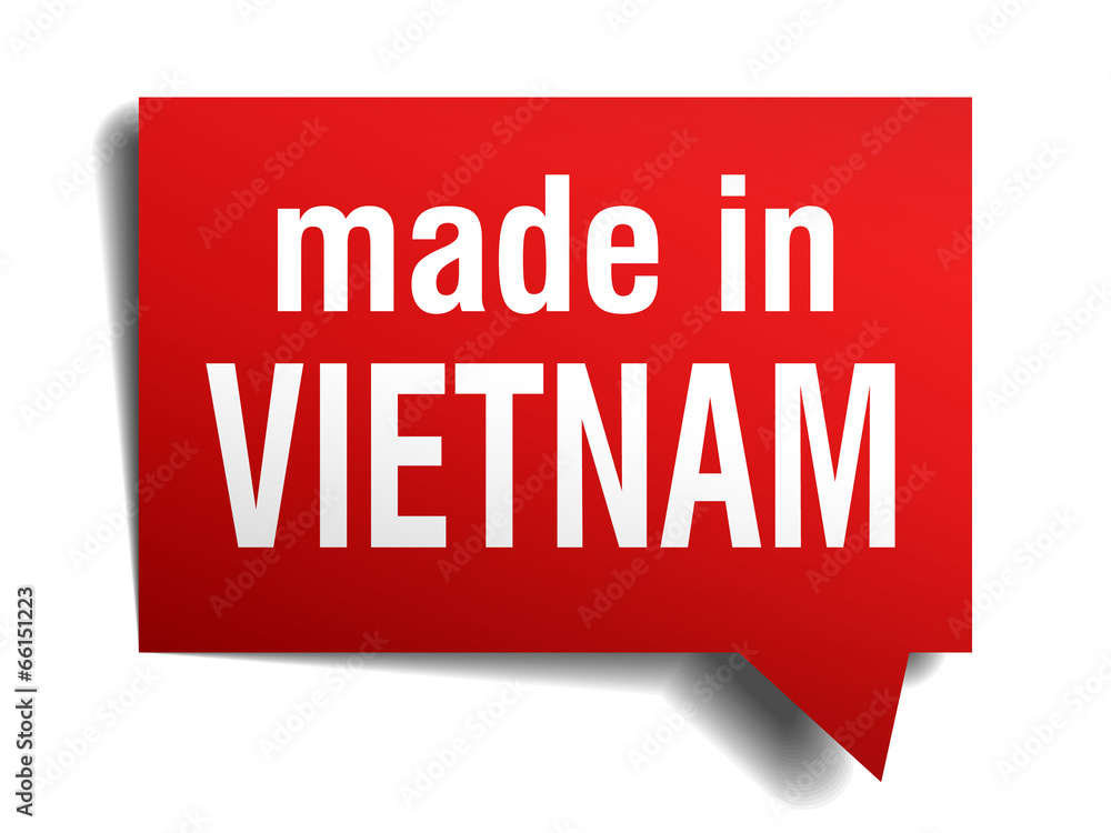 made in Vietnam red 3d realistic speech bubble made in Vietnam red 3d realistic speech bubble
