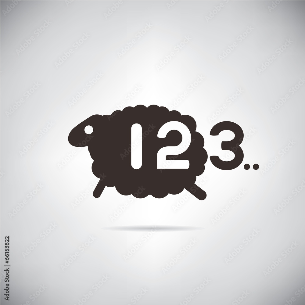 Naklejka premium sheep and count number, bed tome concept