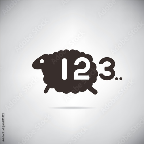 sheep and count number, bed tome concept