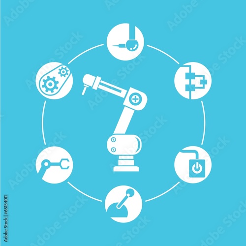 robotic diagram, automation circle info graphic