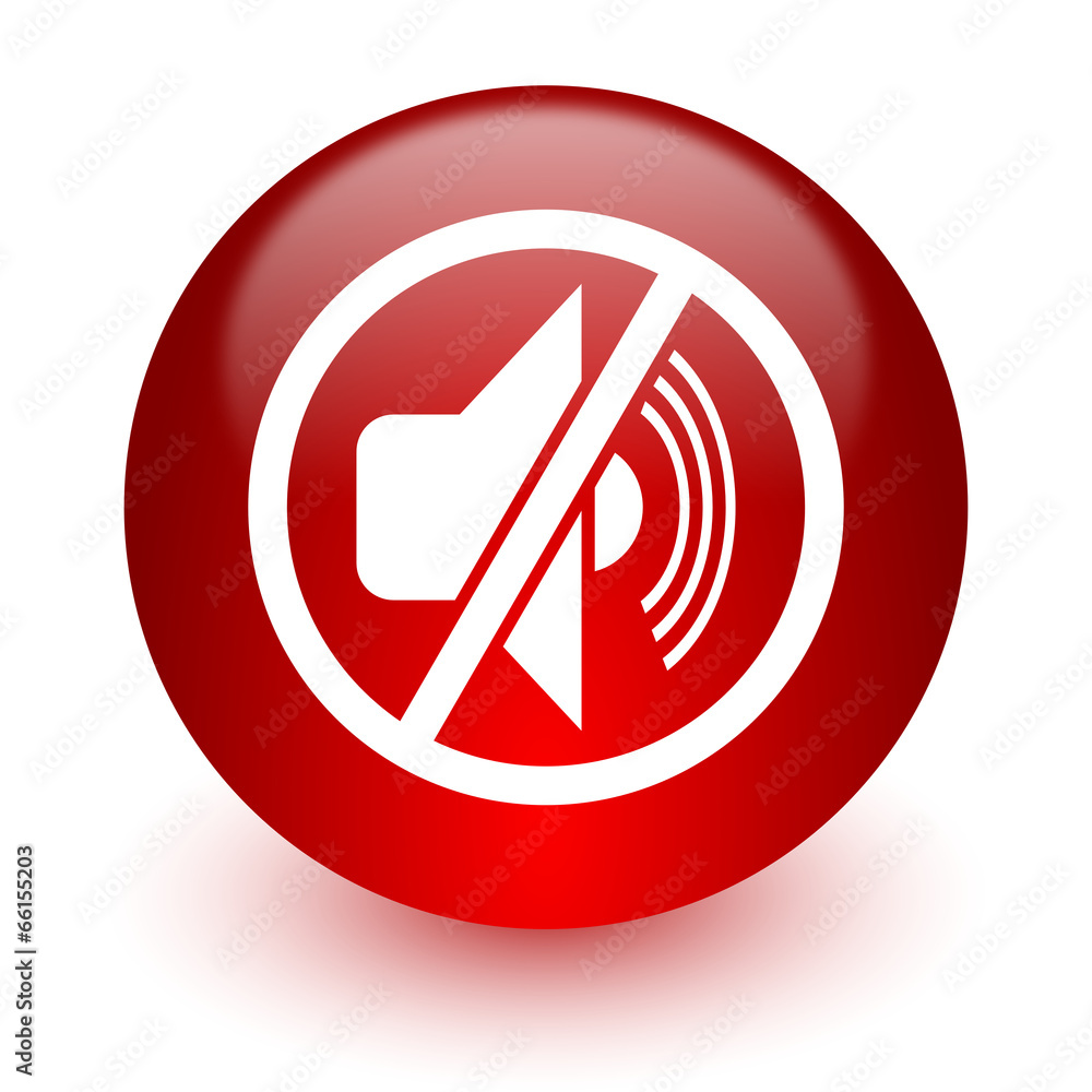 mute red computer icon on white background mute red computer icon on white background