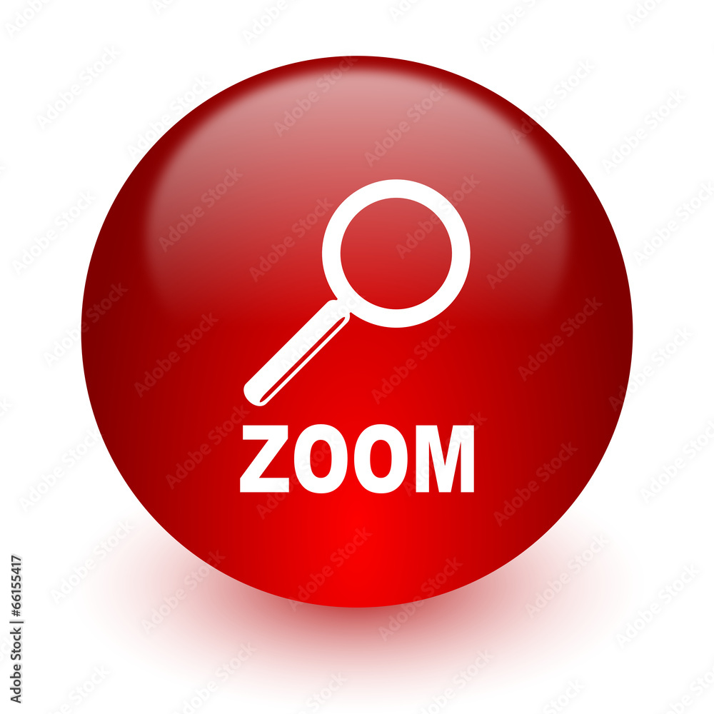 zoom red computer icon on white background zoom red computer icon on white background