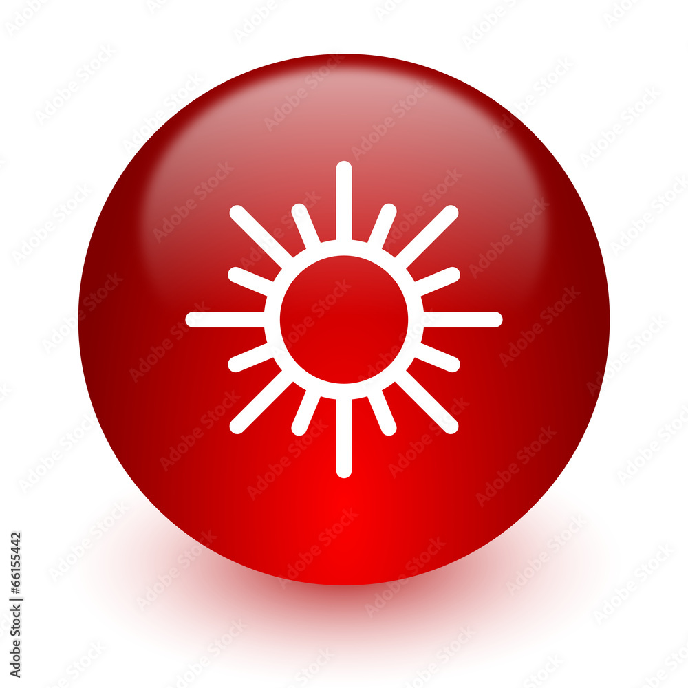 sun red computer icon on white background sun red computer icon on white background