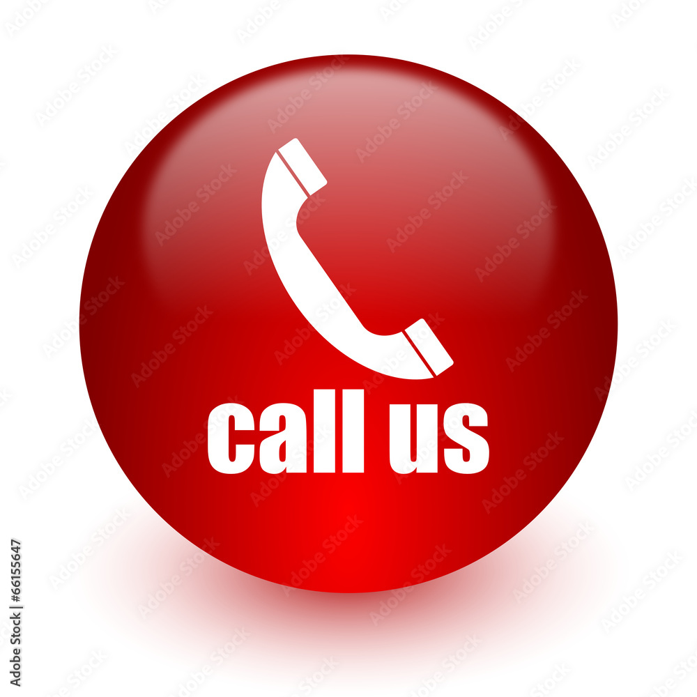 call us red computer icon on white background call us red computer icon on white background