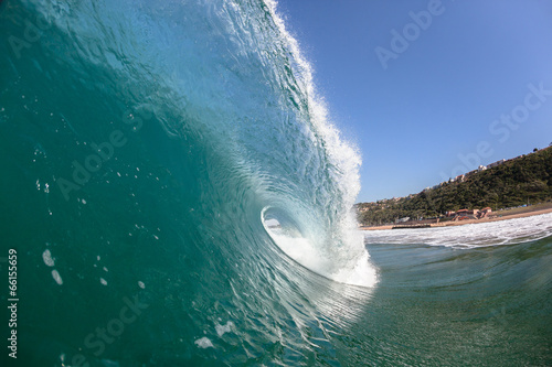 Fototapeta Naklejka Na Ścianę i Meble -  Wave Ocean Inside Crashing Hollow Blue Power