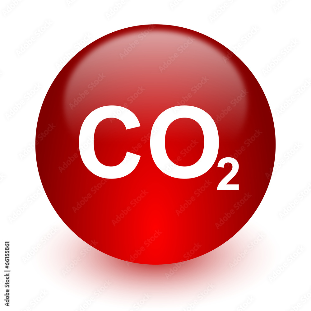 carbon dioxide red computer icon on white background carbon dioxide red computer icon on white background