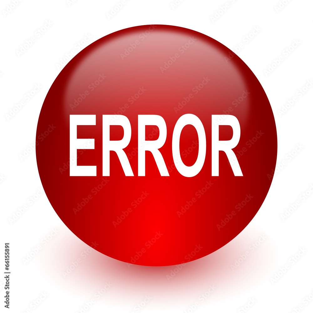 error red computer icon on white background error red computer icon on white background