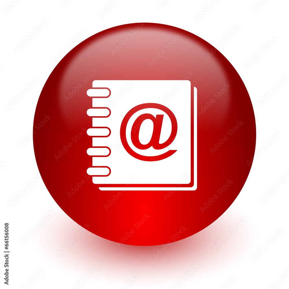 address book red computer icon on white background address book red computer icon on white background