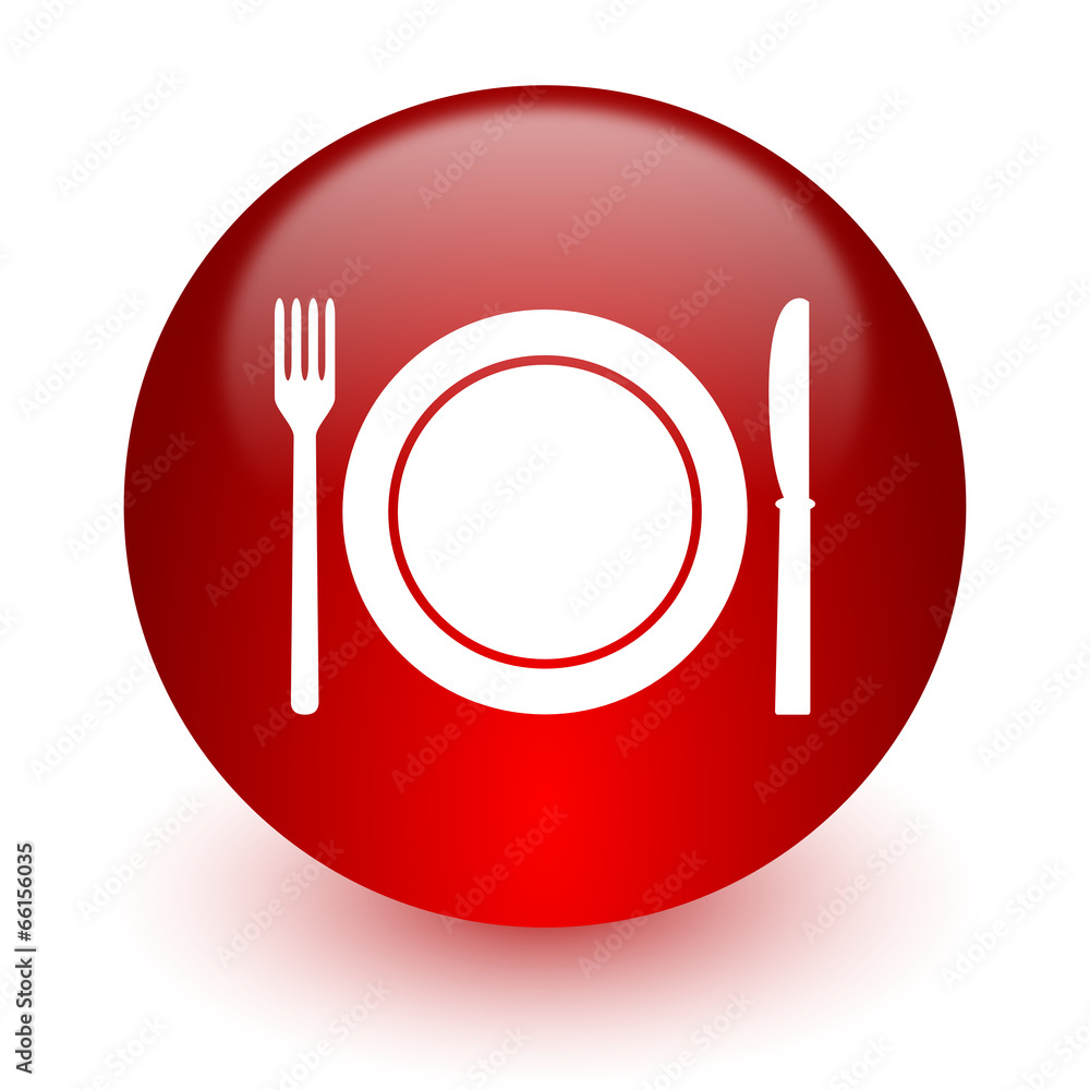 restaurant red computer icon on white background restaurant red computer icon on white background