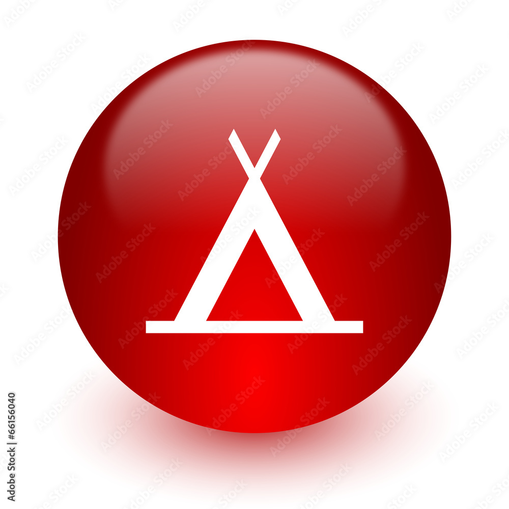 camp red computer icon on white background camp red computer icon on white background
