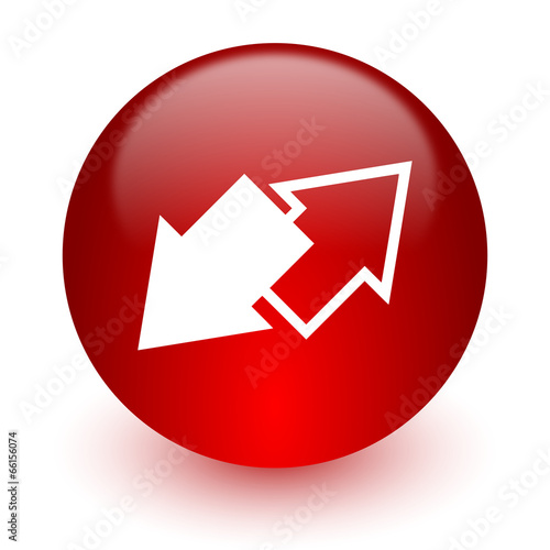 exchange red computer icon on white background