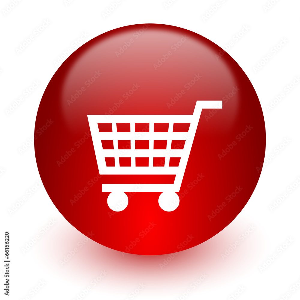 cart red computer icon on white background cart red computer icon on white background