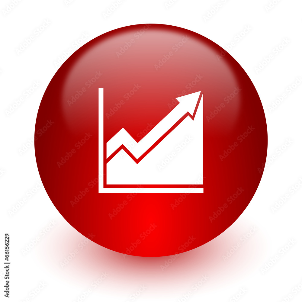 histogram red computer icon on white background histogram red computer icon on white background
