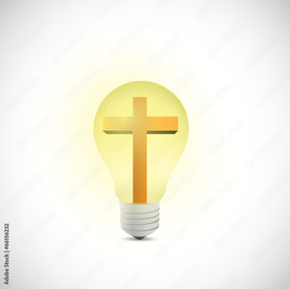 cross and light bulb illustration design cross and light bulb illustration design