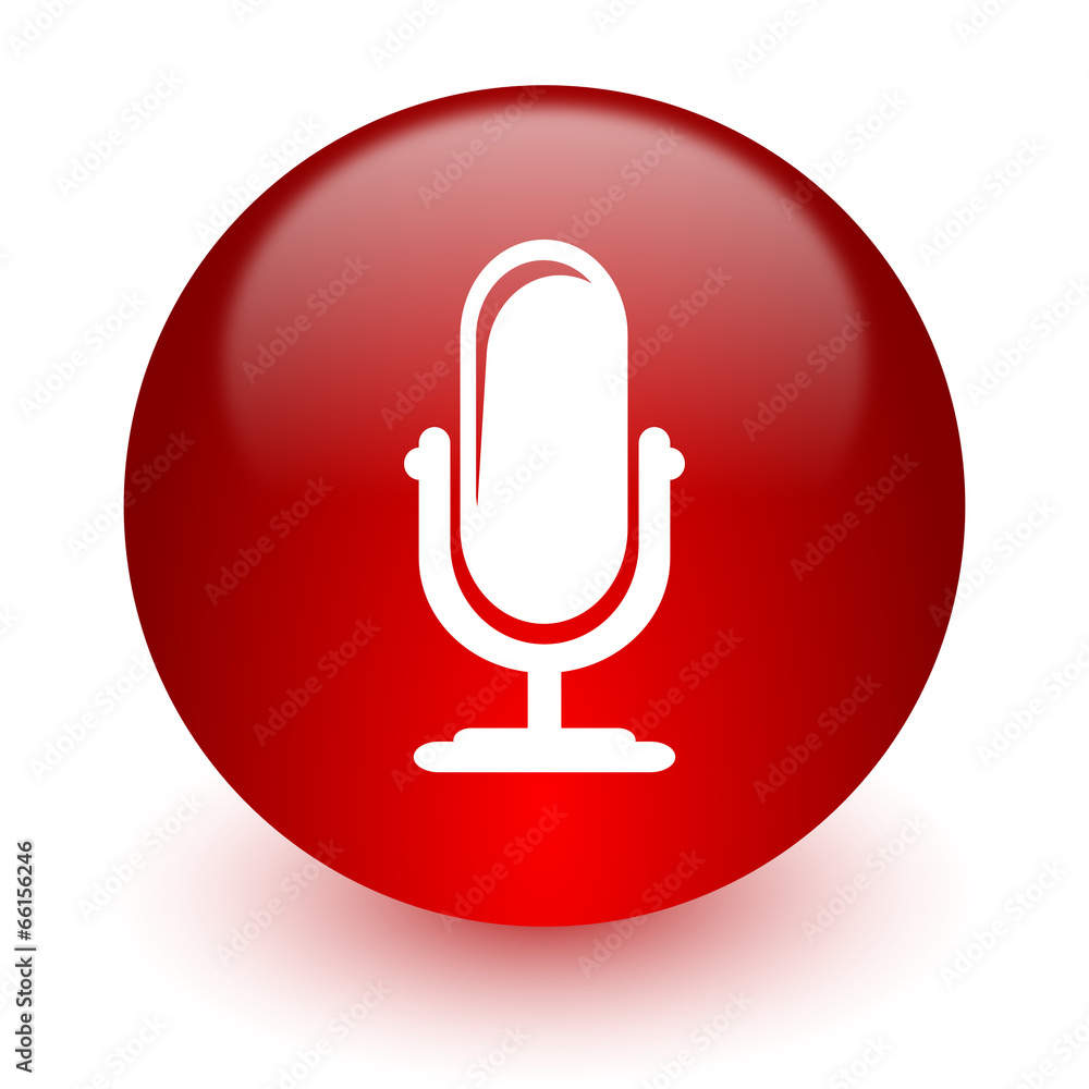 microphone red computer icon on white background microphone red computer icon on white background
