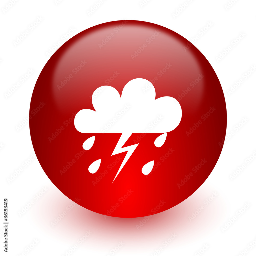 storm red computer icon on white background storm red computer icon on white background