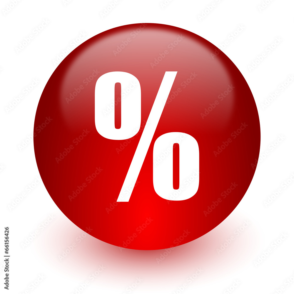 percent red computer icon on white background percent red computer icon on white background