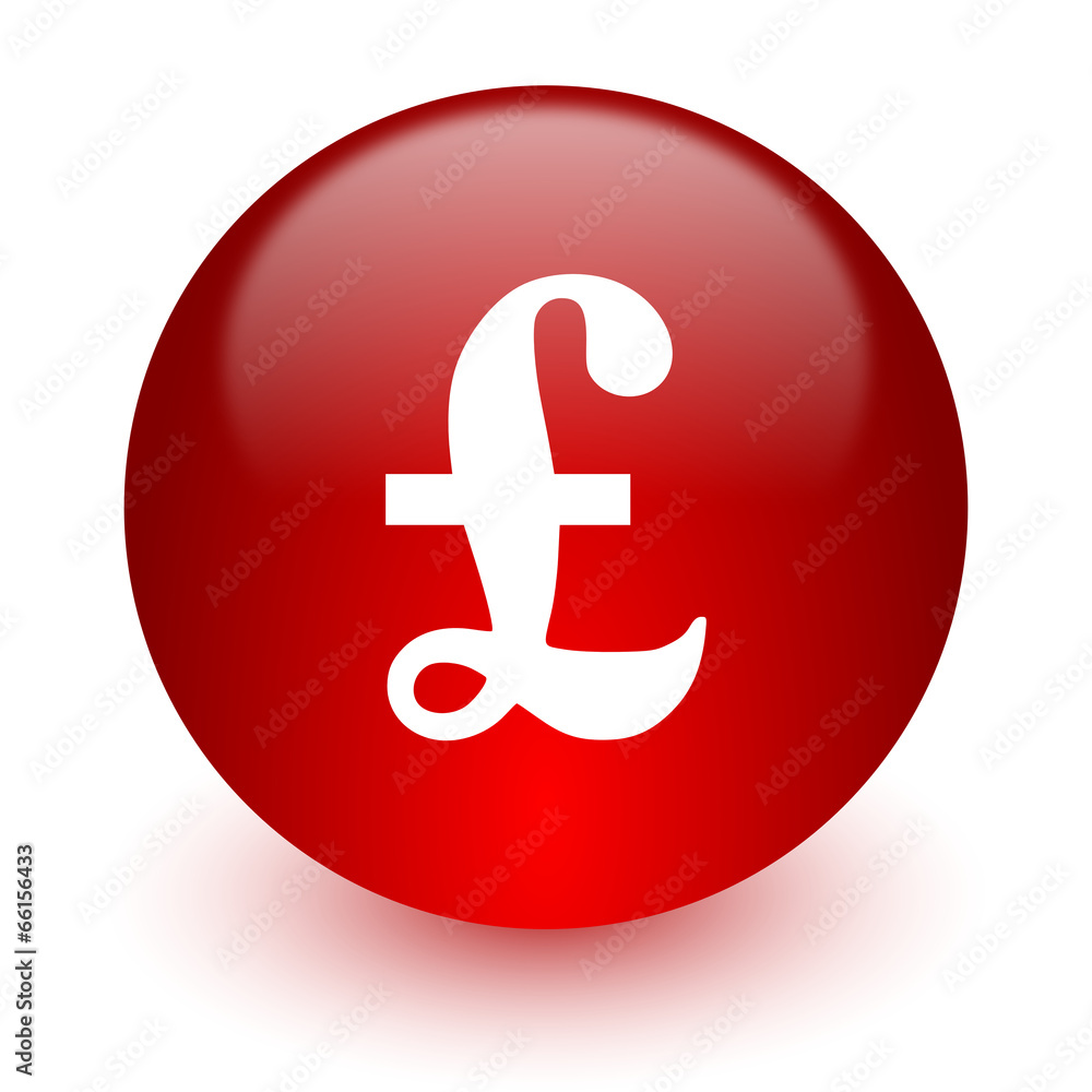 pound red computer icon on white background pound red computer icon on white background