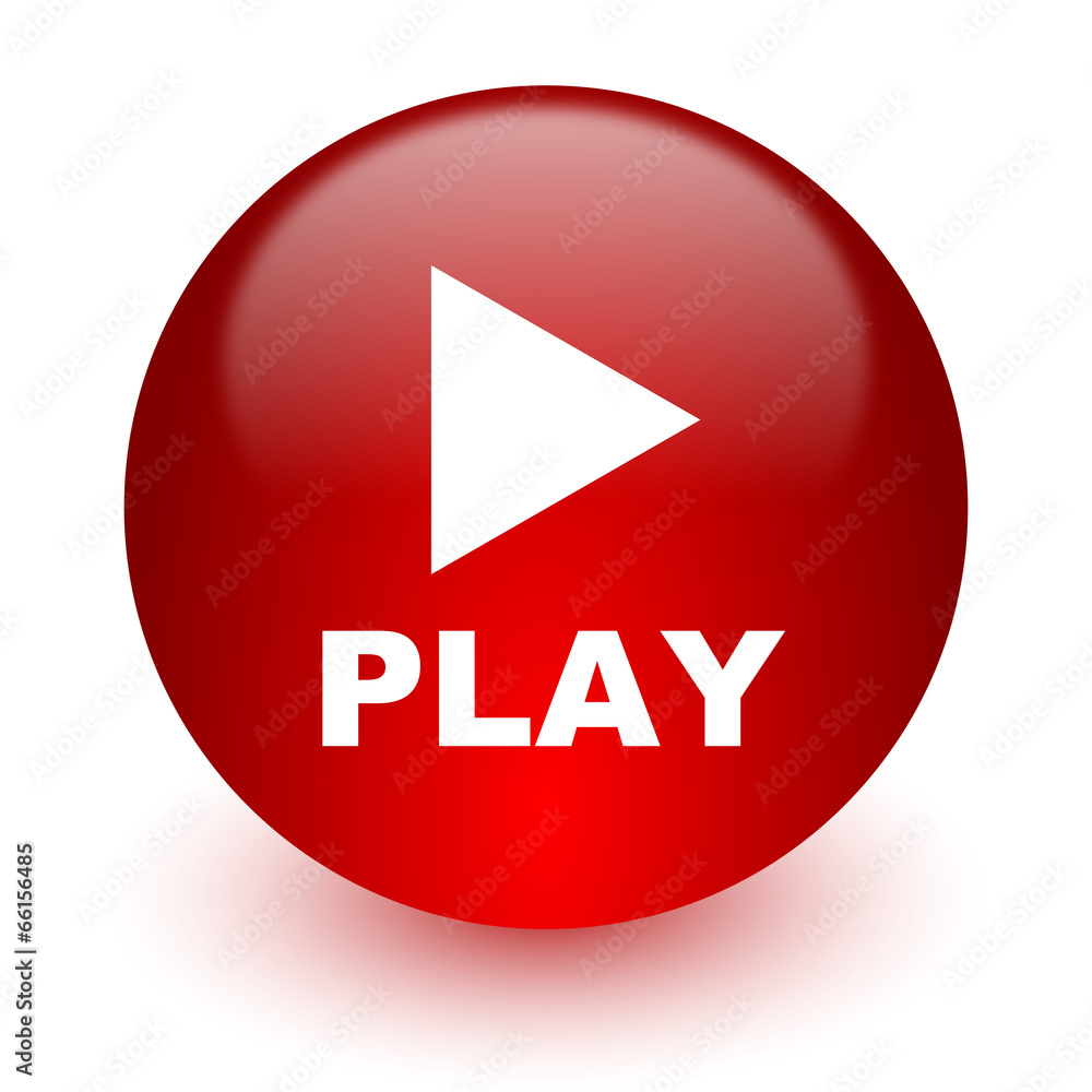 play red computer icon on white background play red computer icon on white background