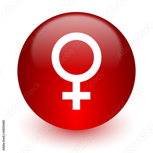 female red computer icon on white background