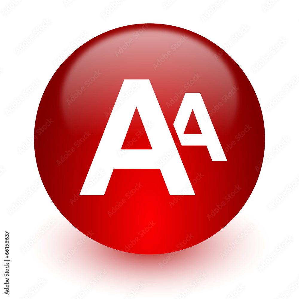 alphabet red computer icon on white background alphabet red computer icon on white background