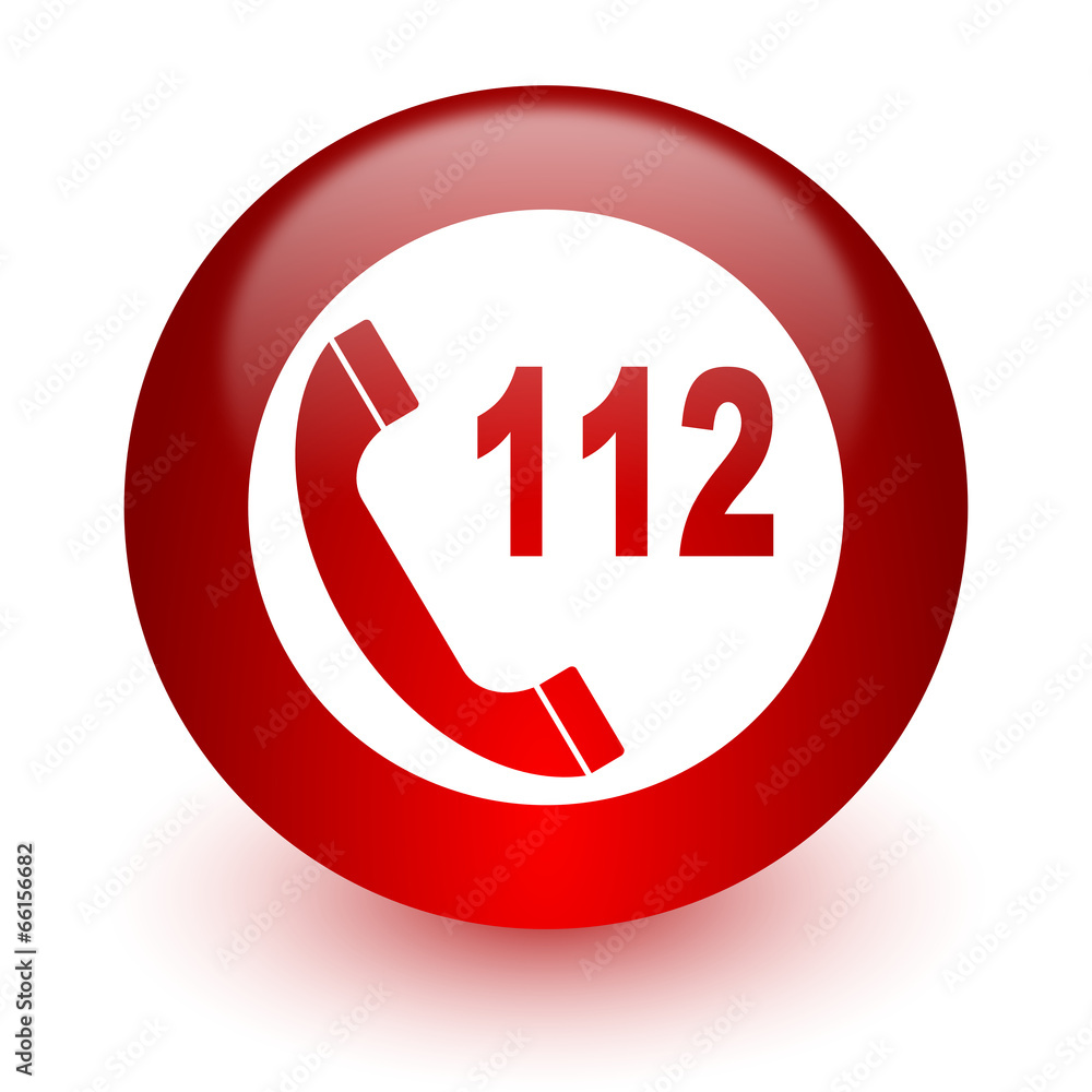 emergency call red computer icon on white background emergency call red computer icon on white background