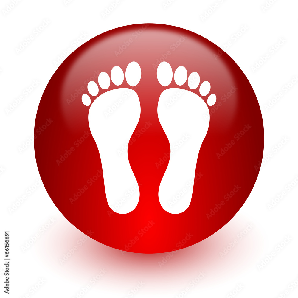 foot red computer icon on white background foot red computer icon on white background