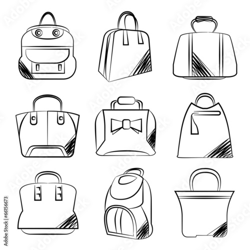 sketch fashion bag set