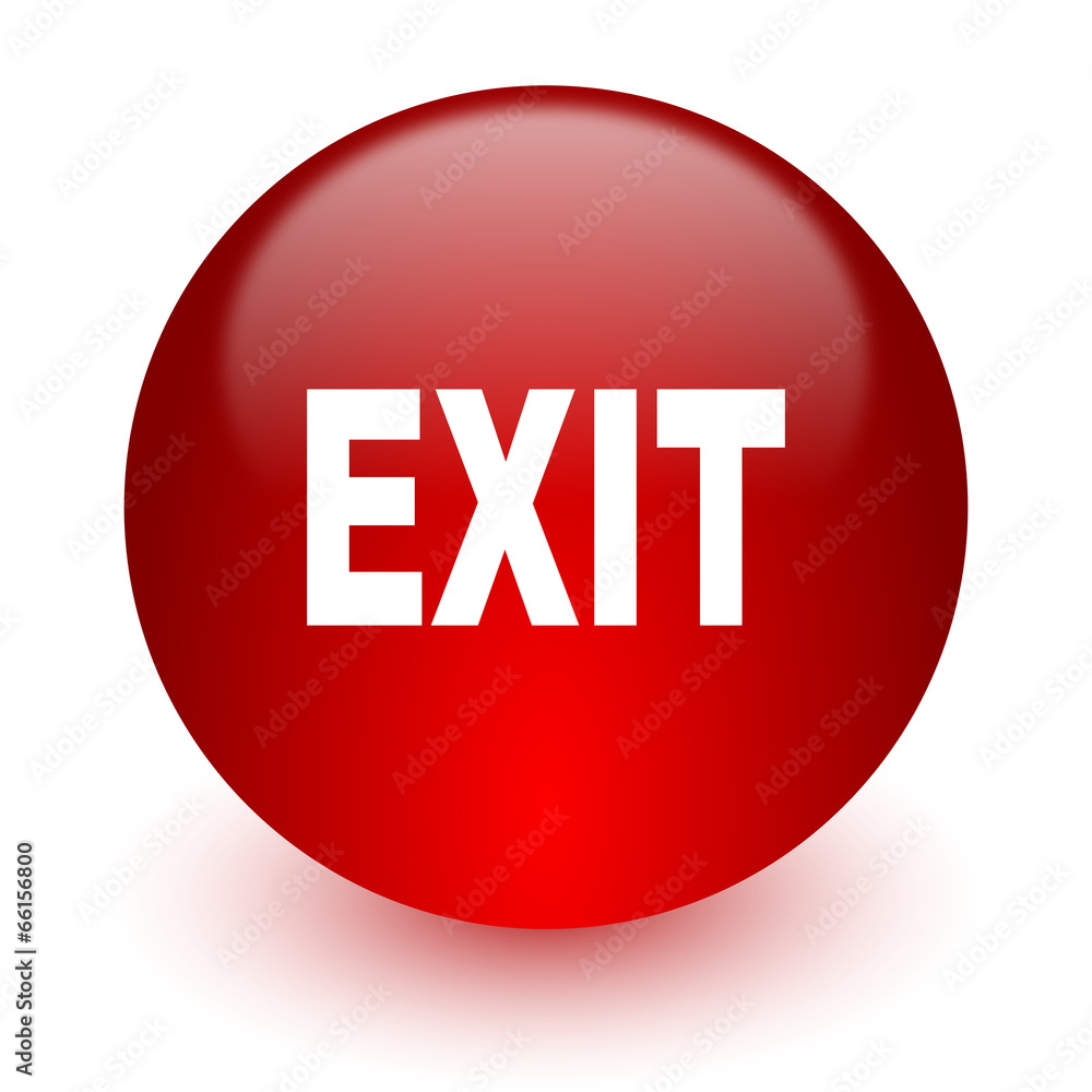 exit red computer icon on white background exit red computer icon on white background