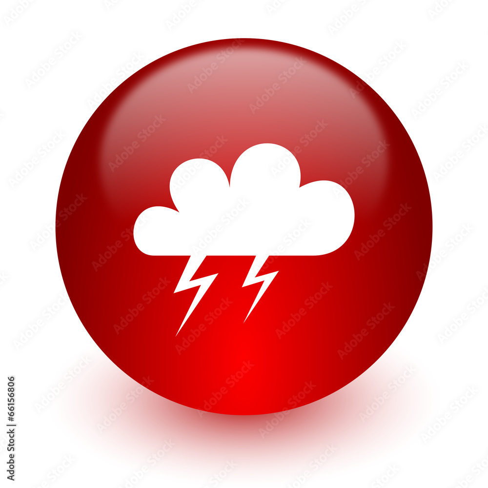 storm red computer icon on white background storm red computer icon on white background