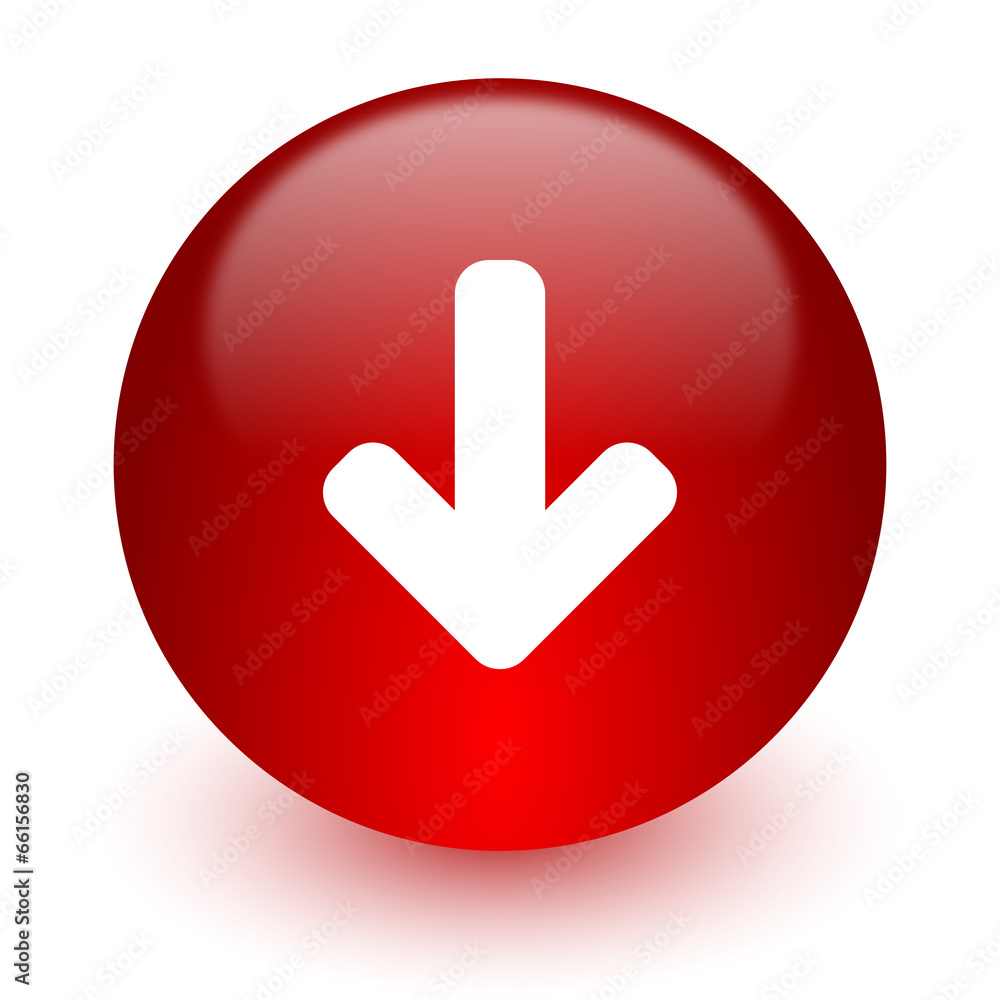 download arrow red computer icon on white background download arrow red computer icon on white background