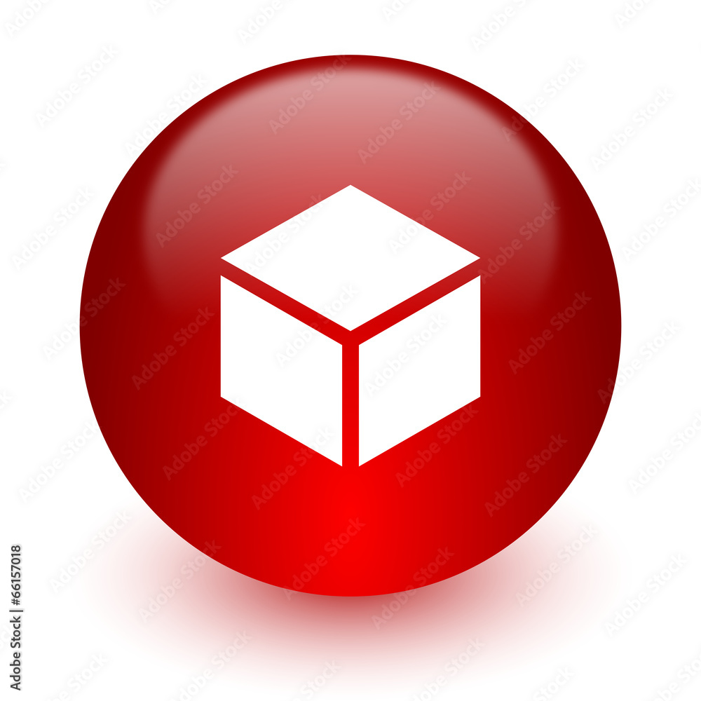box red computer icon on white background box red computer icon on white background