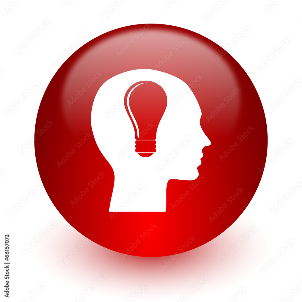 head red computer icon on white background head red computer icon on white background