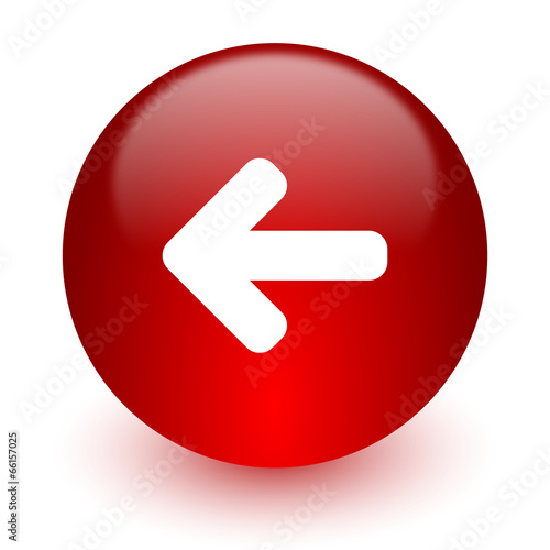 left arrow red computer icon on white background