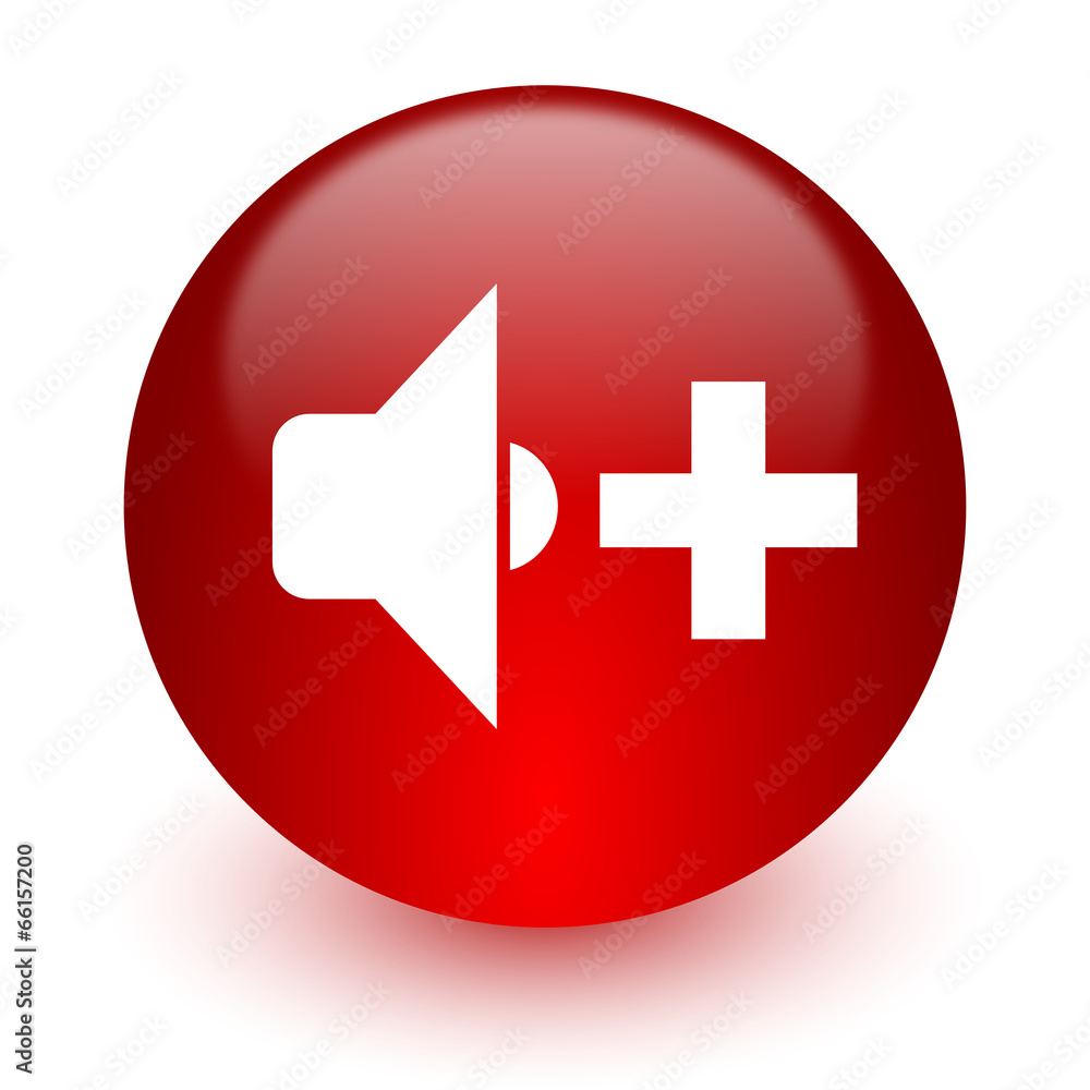 speaker volume red computer icon on white background speaker volume red computer icon on white background