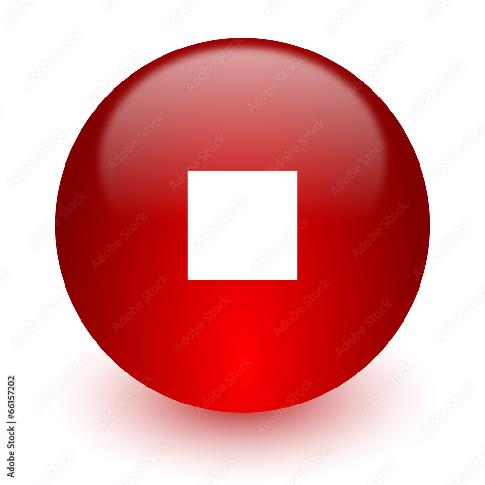 stop red computer icon on white background stop red computer icon on white background