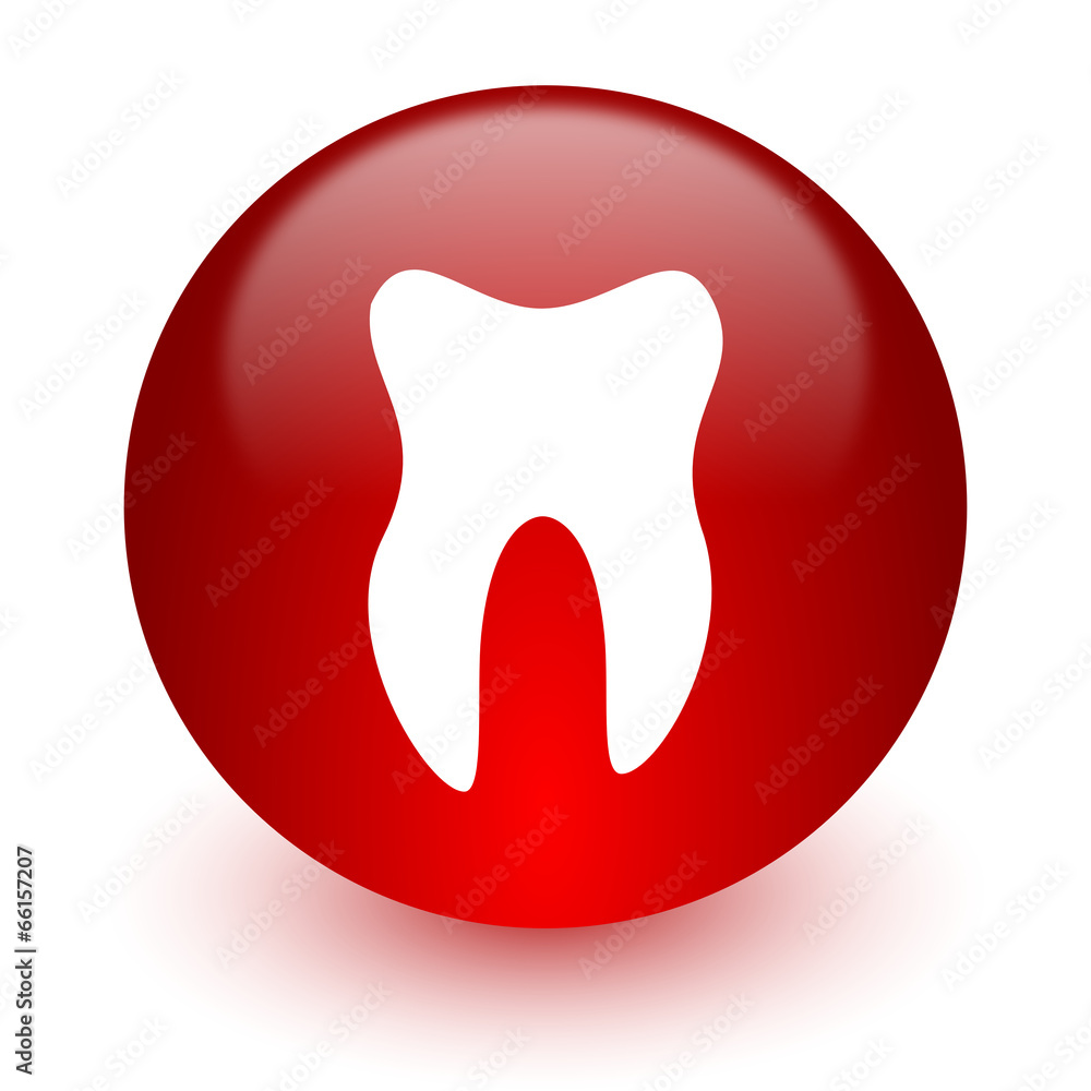 tooth red computer icon on white background tooth red computer icon on white background